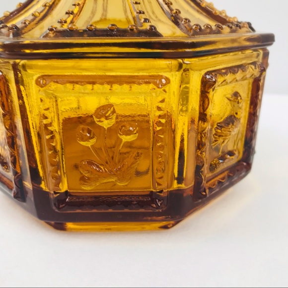 Vintage Amber Imperial Glass Candy Dish - Picture 3 of 15